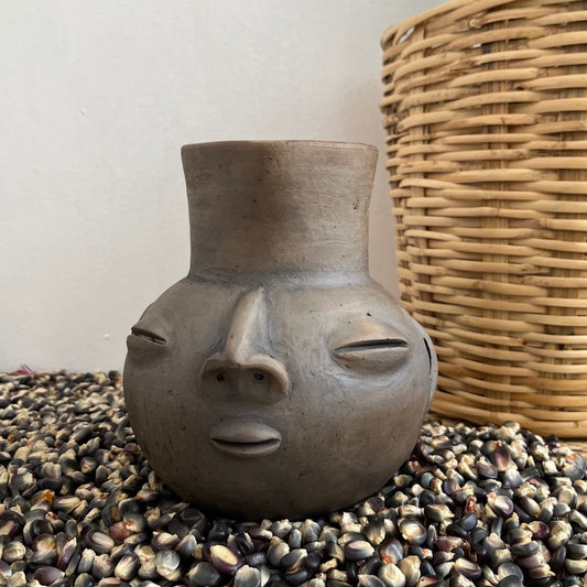 Ana Martinez Ceramic Zapoteco Face Jar