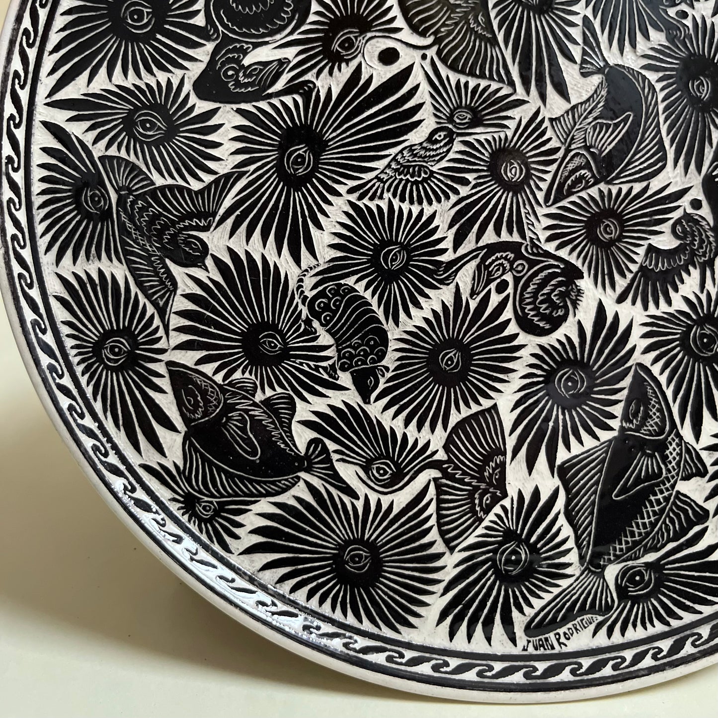 Mixteca Ceramic Plate by Juan Rodriguez