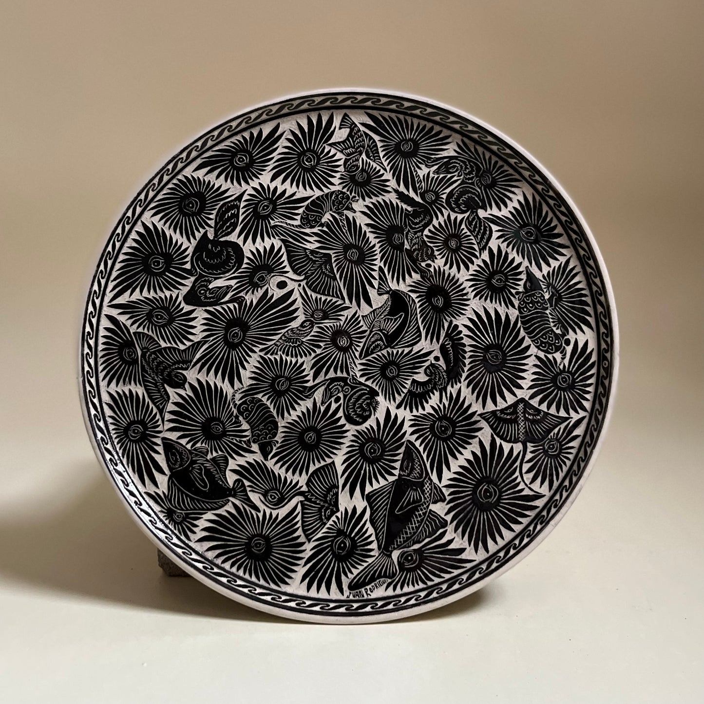 Mixteca Ceramic Plate by Juan Rodriguez