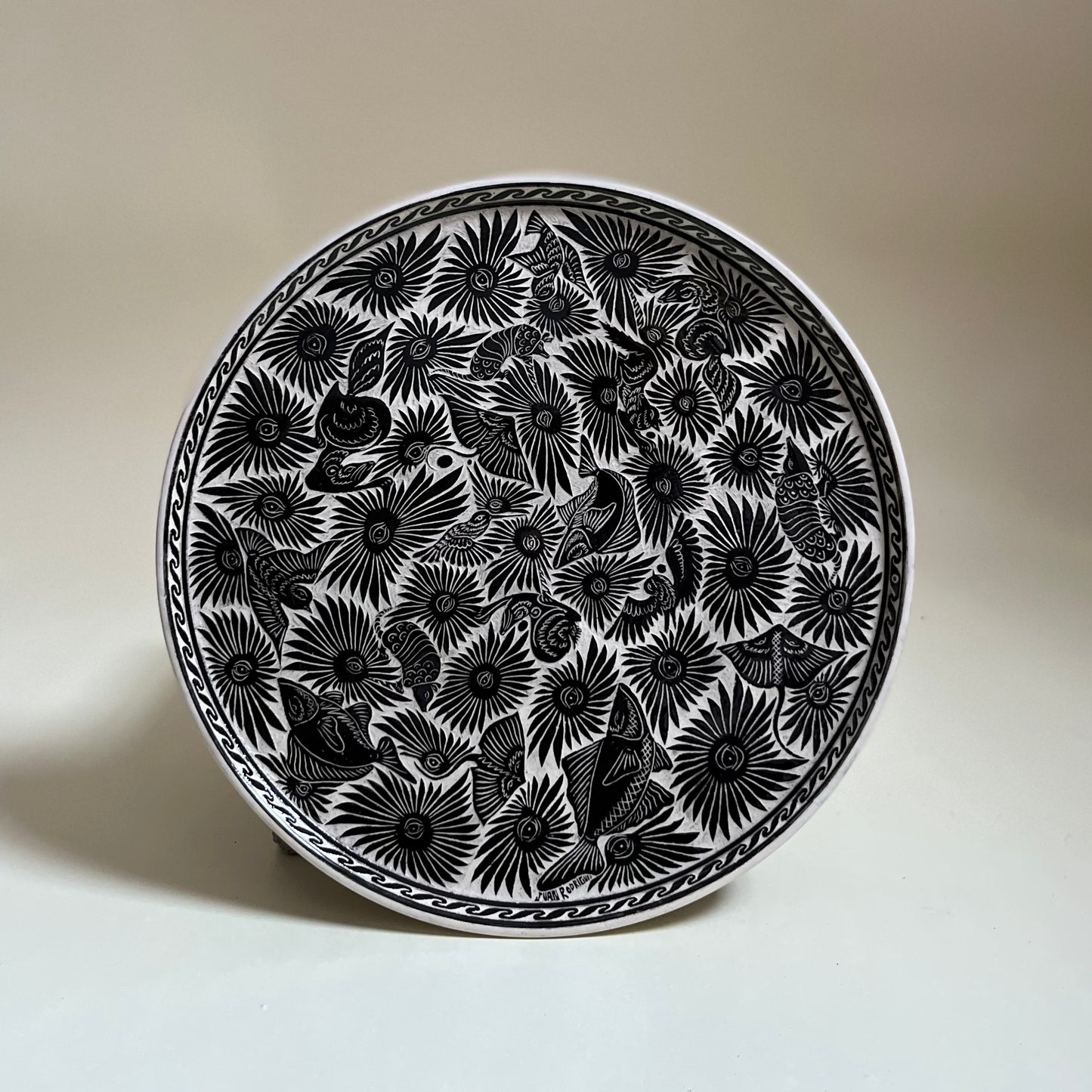 Mixteca Ceramic Plate by Juan Rodriguez