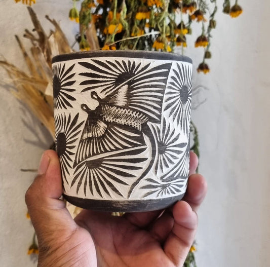 Sgraffito Mixteca Cup in Black by Derrumbe