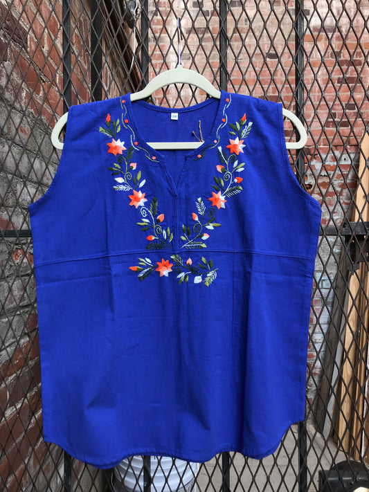 Embroidered Women's Sleeveless Shirt