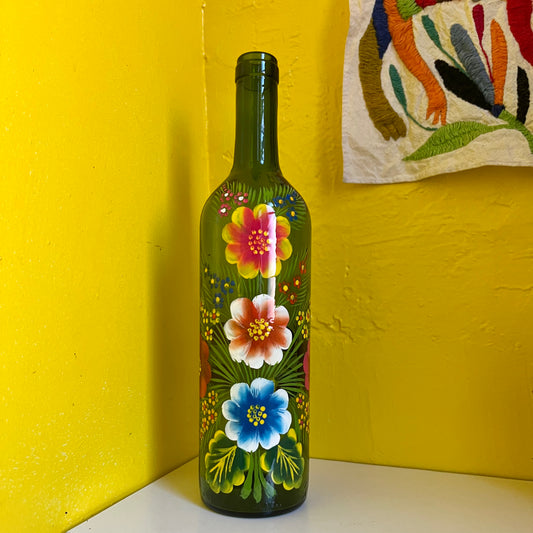 Maximiliano Vincente Hand Painted Glass Bottle