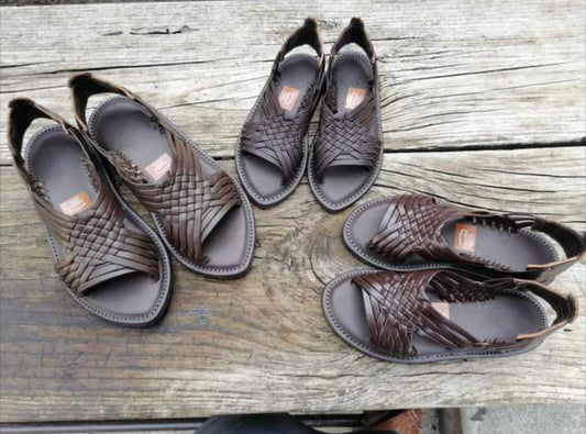 Brown Leather Tejido by Huaracheria Aquino