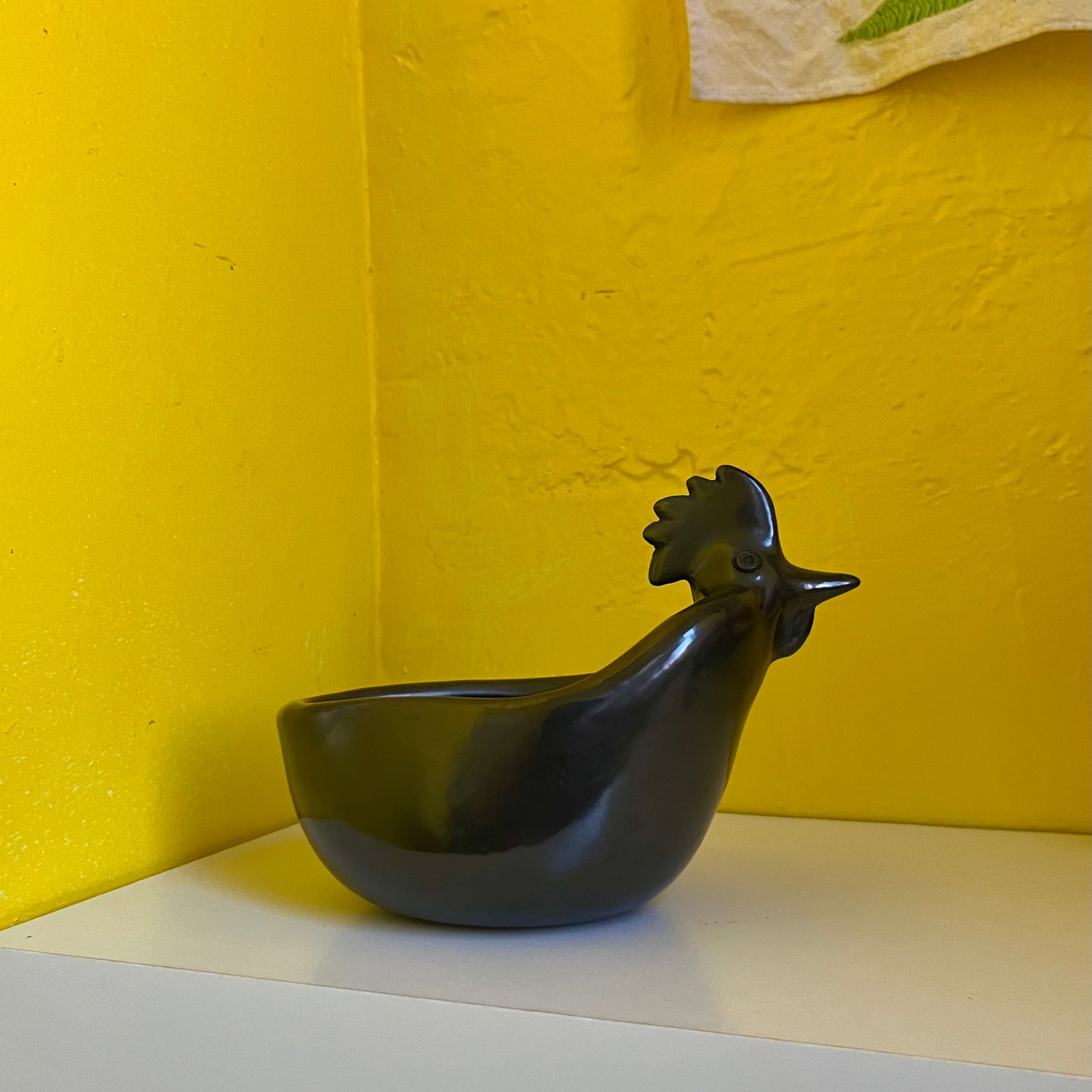 Rooster Serving Bowl with Spoon in Barro Negro