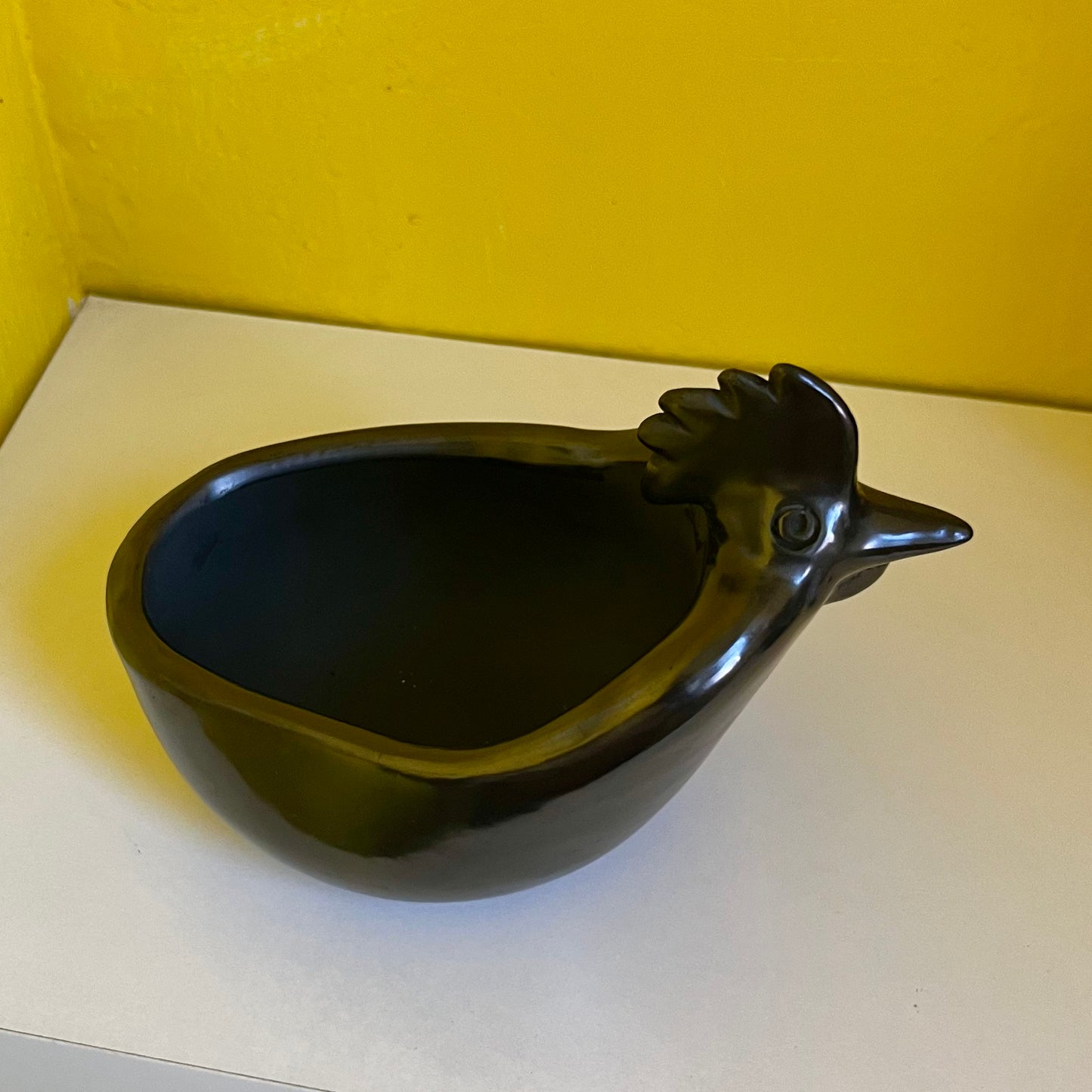 Rooster Serving Bowl with Spoon in Barro Negro