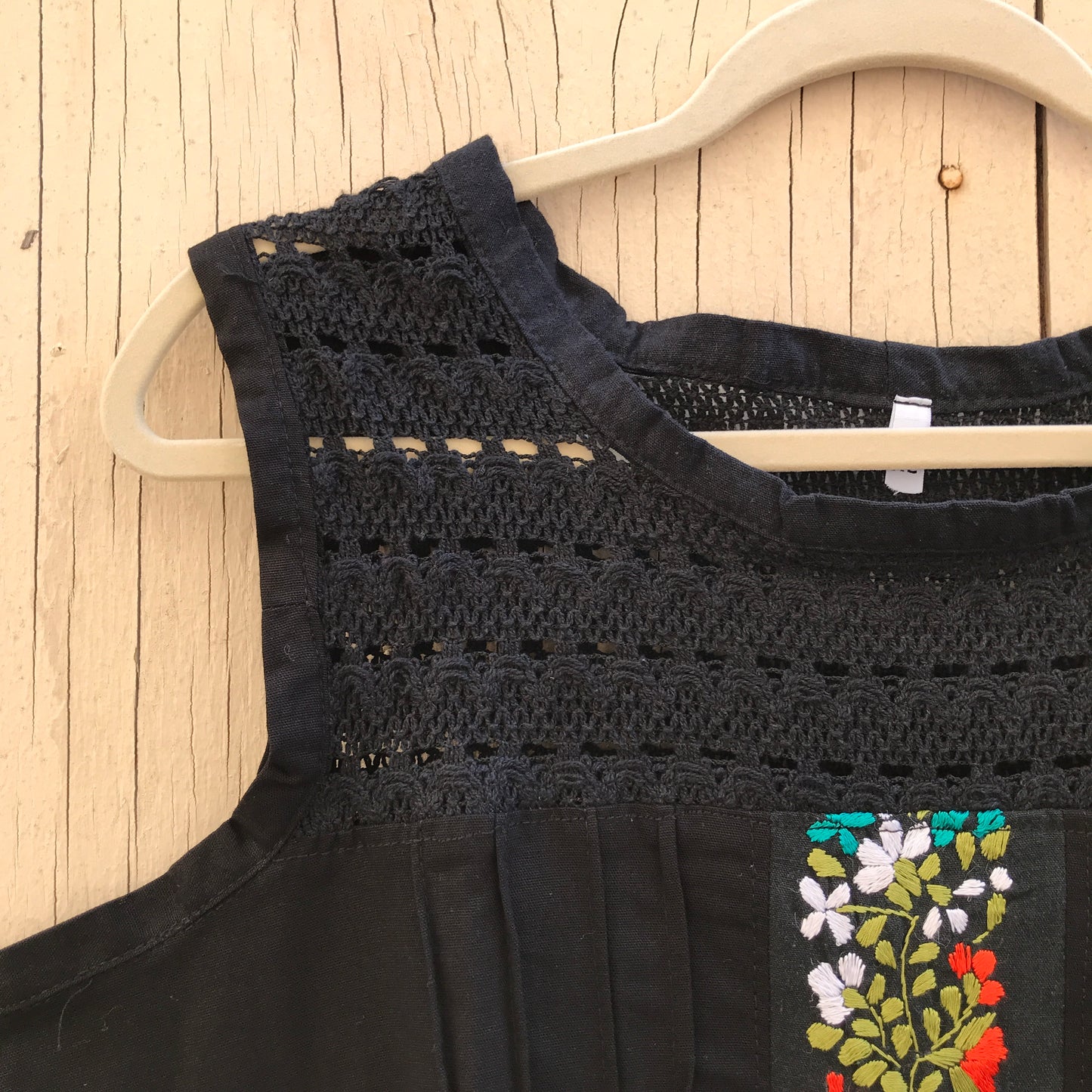 Embroidered and Crotchet Tank Top